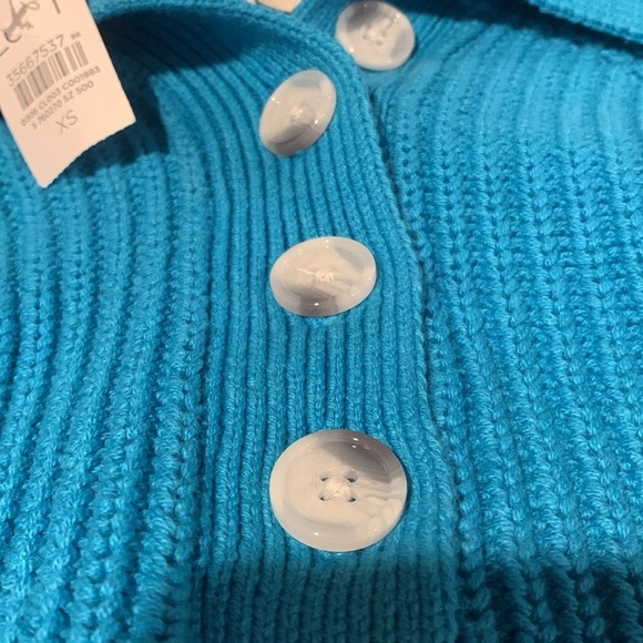 NWT LOFT Sweater Pullover Vibrant Blue Knit OVERSIZED XS - Picture 8 of 9